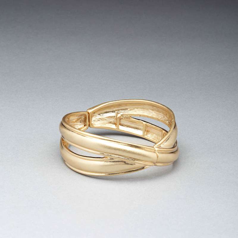 ウォーンゴールドカフスブレスレット, ゴールド, large image number 0