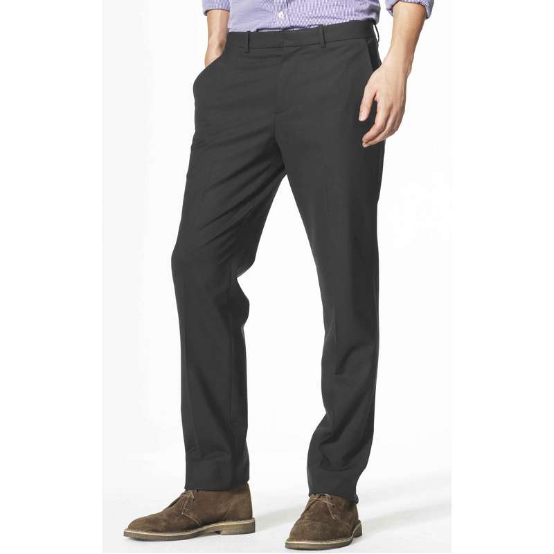 マイクロチェックストレートレッグパンツ, グレー, large image number 0