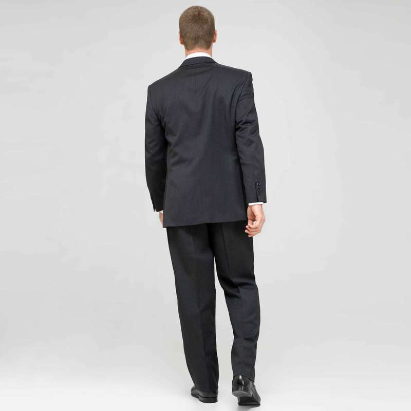 チャコールシングルプリーツウールスーツ, チャコール, large image number 1