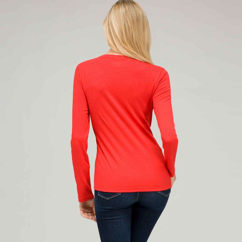 長袖クルーネック, ファイアーレッド, large image number 1