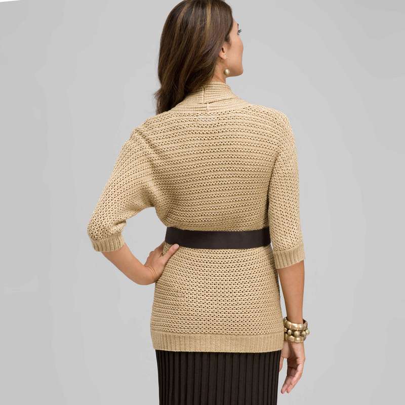 ノベルティステッチのベルト付きカーディガン, チノパン, large image number 1